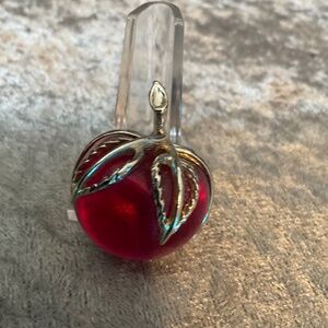 Vintage Sarah Coventry Red Cherry Lucite Pin